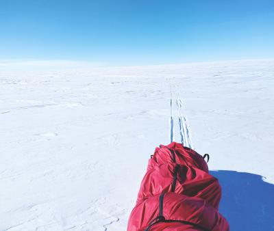 Pulling the pulk on Polar expedition